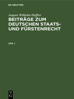 cover image of August Wilhelm Heffter